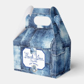 Aangepaste Blue Jean Baby Denim Theme Baby shower Bedankdoosjes (Achterkant)