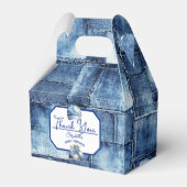 Aangepaste Blue Jean Baby Denim Theme Baby shower Bedankdoosjes (Voorkant Zijde)