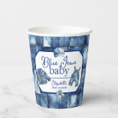 Aangepaste Blue Jean Baby Denim Theme Baby shower Papieren Bekers (Achterkant)
