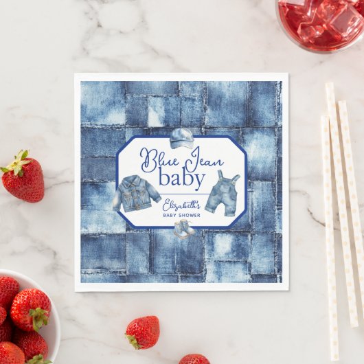 Aangepaste Blue Jean Baby Denim Theme Baby shower Servet (Insitu)
