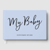 Aangepaste Blue Keepsake Script Baby Boek voor Moe (Voorkant)