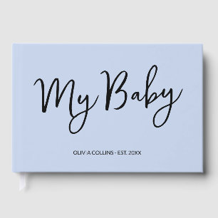 Aangepaste Blue Keepsake Script Baby Boek voor Moe