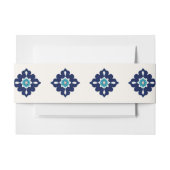 Aangepaste Blue Mediterrane Tegel bruiloft Uitnodigingen Wikkel (Voorkant Voorbeeld)