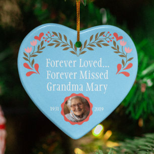 Aangepaste Blue Memorial Kerst Ornament met Foto