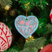 Aangepaste Blue Memorial Kerst Ornament met Foto