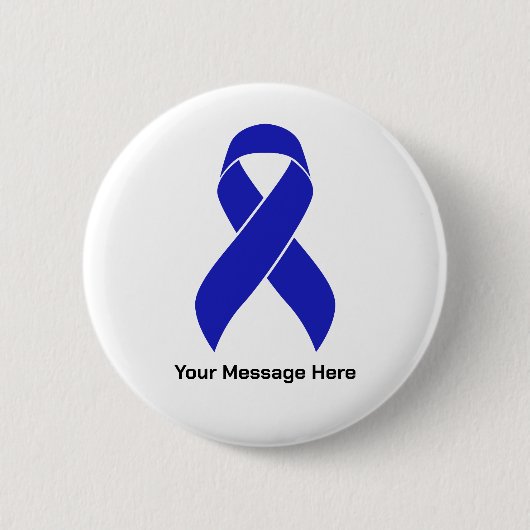 Aangepaste Blue Ribbon Colon Cancer Awareness Ronde Button 5,7 Cm (Voorkant)