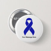 Aangepaste Blue Ribbon Colon Cancer Awareness Ronde Button 5,7 Cm (Voorkant /achterkant)