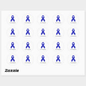 Aangepaste Blue Ribbon Colon Cancer Awareness Ronde Sticker (Vel)