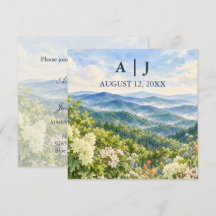 Aangepaste Blue Ridge Zomer Watercolor Bruiloft