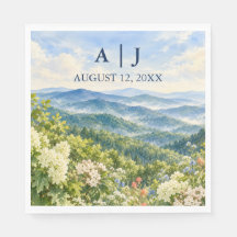 Aangepaste Blue Ridge Zomer Watercolor Bruiloft