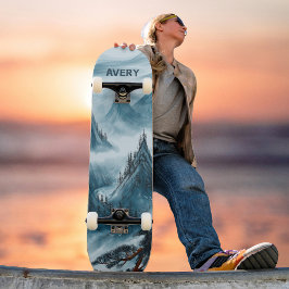 Aangepaste Blue Rolling Mountains Landscape Natuur Persoonlijk Skateboard