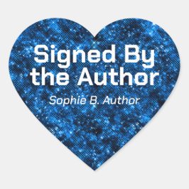 Aangepaste Blue Starry Sci-Fi Auteur Handtekening Hart Sticker