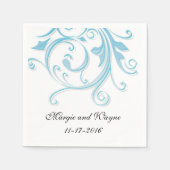 Aangepaste Blue Swirl Wedding Napkins Servet (Voorkant)