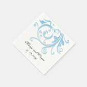 Aangepaste Blue Swirl Wedding Napkins Servet (Hoek)