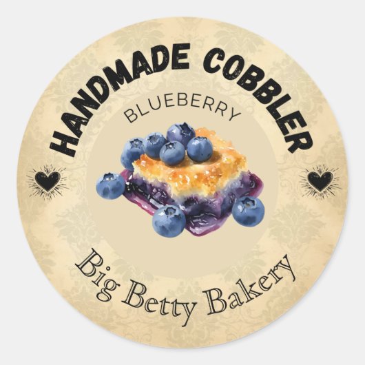 Aangepaste Blueberry Cobbler Labels |  Persoonlijk (Voorkant)