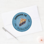 Aangepaste Blueberry Pie-labels | Gepersonaliseerd Ronde Sticker (Envelop)