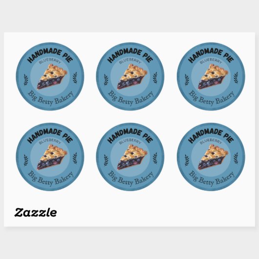 Aangepaste Blueberry Pie-labels | Gepersonaliseerd Ronde Sticker (Vel)