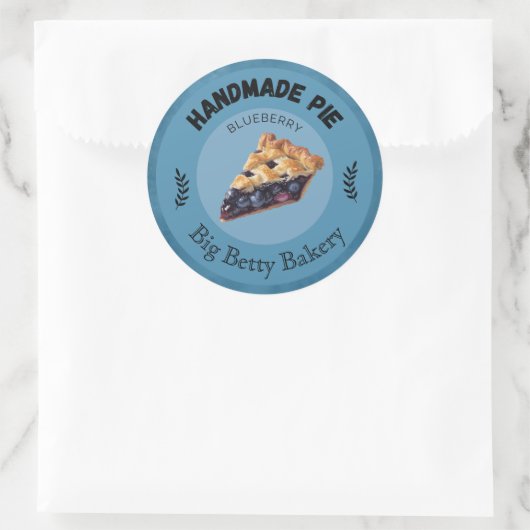 Aangepaste Blueberry Pie-labels | Gepersonaliseerd Ronde Sticker (Tas)