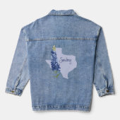 Aangepaste Bluebonnet Texas Denim Jacket (Achterkant)