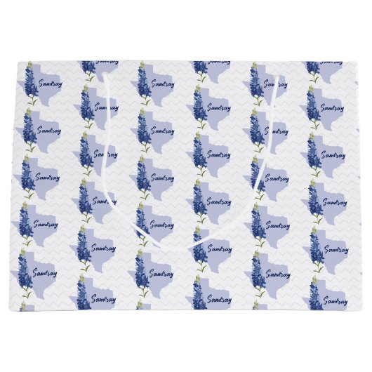 Aangepaste Bluebonnet Texas Groot Cadeauzakje (Voorkant)