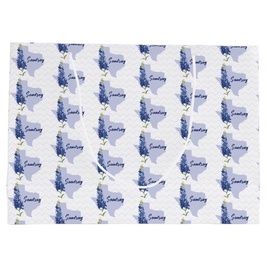 Aangepaste Bluebonnet Texas Groot Cadeauzakje (Achterkant)