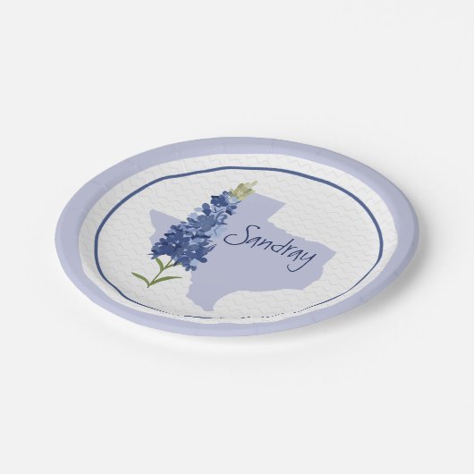 Aangepaste Bluebonnet Texas Papieren Bordje (Gekanteld)