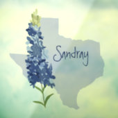Aangepaste Bluebonnet Texas Raamsticker (Vel 3)