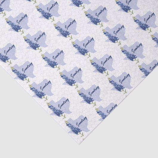 Aangepaste Bluebonnet Texas Tissuepapier (Detail)