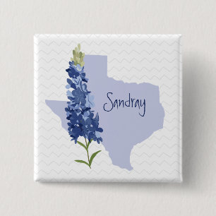 Aangepaste Bluebonnet Texas Vierkante Button 5,1 Cm