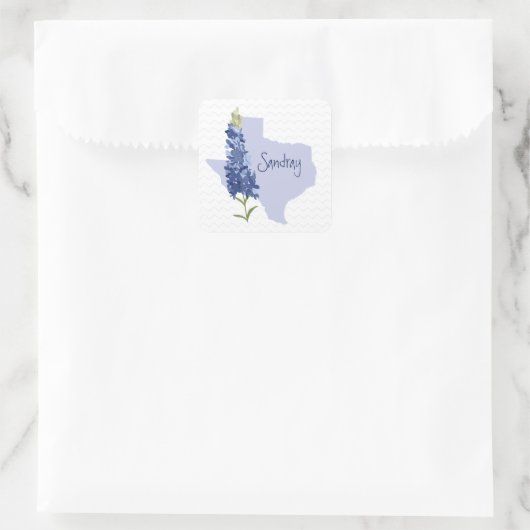 Aangepaste Bluebonnet Texas Vierkante Sticker (Tas)