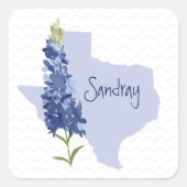 Aangepaste Bluebonnet Texas Vierkante Sticker (Voorkant)