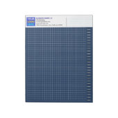 Aangepaste Blueprint technische grafiekblok met lo Notitieblok (Linkerzijde)