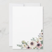 Aangepaste Blush Anemone Boeket Bruiloft Uitnodigi Kaart (Achterkant)