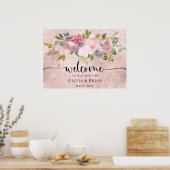 Aangepaste 'Blush Floral Weddenschap' Poster (Keuken)