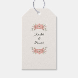 Aangepaste Blush Garden Minimaal Trouwcadeau Cadeaulabel