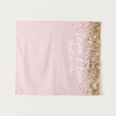 Aangepaste Blush Goud & Witte Trouwfoto Booth Prop Wandkleed (Voorkant (horizontaal))