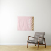 Aangepaste Blush Goud & Witte Trouwfoto Booth Prop Wandkleed (In Situ (horizontaal))