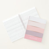Aangepaste Blush Lavender Roos Gold Wide Stripes Notitieboek (Binnen)