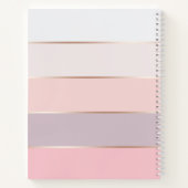 Aangepaste Blush Lavender Roos Gold Wide Stripes Notitieboek (Achterkant)