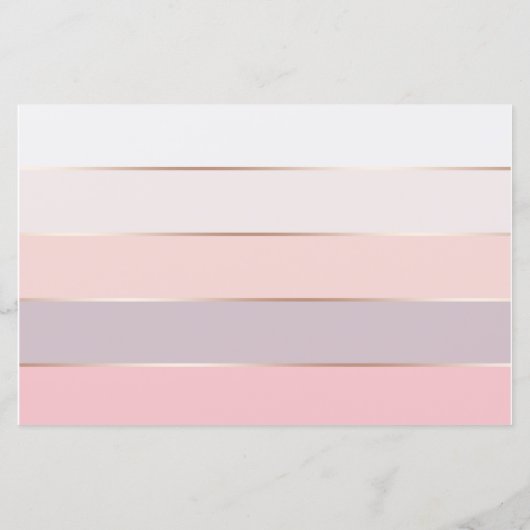 Aangepaste Blush Lavender Striped Stationery (Achterkant)