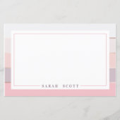 Aangepaste Blush Lavender Striped Stationery (Voorkant)