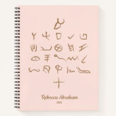 Aangepaste Blush Otiot Paleo Hebreeuws Aleph Bet Notitieboek (Voorkant)