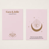 Aangepaste Blush Pink Boho Logo oorring Display Ka Visitekaartje (Voorkant /achterkant)