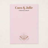 Aangepaste Blush Pink Boho Logo oorring Display Ka Visitekaartje (Voorkant)