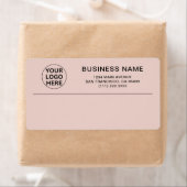 Aangepaste Blush Pink Business Logo Verzending Etiket (Insitu)