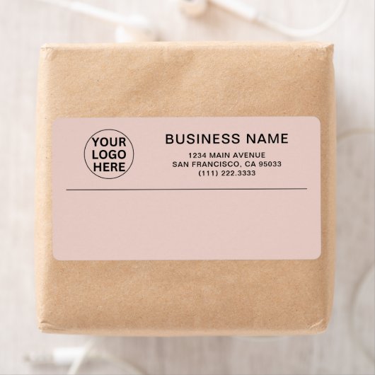 Aangepaste Blush Pink Business Logo Verzending Etiket (Insitu)
