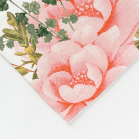 Aangepaste Blush Pink Floral Bouquet Fleece Deken (Hoek)