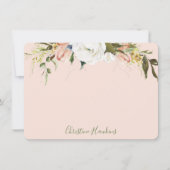Aangepaste Blush Pink Floral Waterverf Blooms Notitiekaartje (Voorkant)