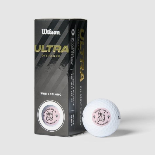 Aangepaste Blush Pink Golf Club naam Golfballen (Verpakking)