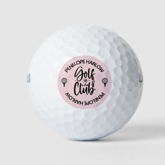 Aangepaste Blush Pink Golf Club naam Golfballen (Voorkant)